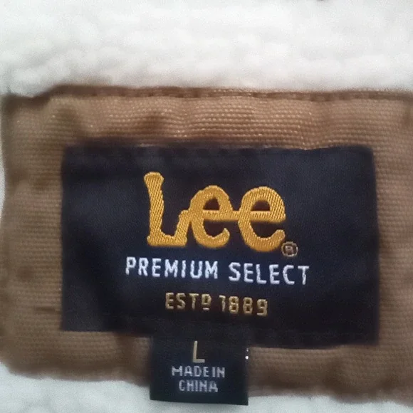 Lee Canvas Vest Mens Large Tobacco Brown Sherpa Lined Full Zip Workwear Rugged - Picture 5 of 15